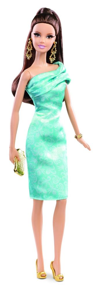 Barbie in green gold dress